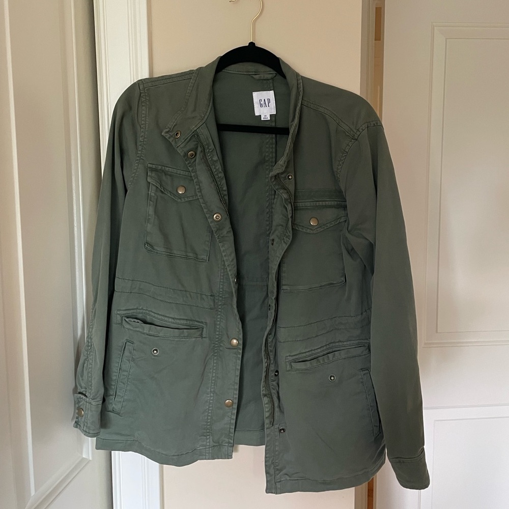 Army green denim jacket!